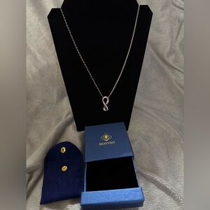 White Gold Plated Infinity Necklace With Gift Box